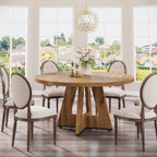 Tavolo da pranzo rotondo da 47 pollici per 4 persone, tavolo da cucina in stile rustico, piccolo tavolo da pranzo, tavolo da cucina in legno per sala da pranzo e soggiorno