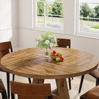 Tavolo da pranzo rotondo da 47 pollici per 4 persone, tavolo da cucina in stile rustico, piccolo tavolo da pranzo, tavolo da cucina in legno per sala da pranzo e soggiorno