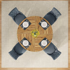Tavolo da pranzo rotondo da 47 pollici per 4 persone, tavolo da cucina in stile rustico, piccolo tavolo da pranzo, tavolo da cucina in legno per sala da pranzo e soggiorno