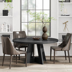 Tavolo da pranzo rotondo da 47 pollici per 4 persone, tavolo da cucina in stile rustico, piccolo tavolo da pranzo, tavolo da cucina in legno per sala da pranzo e soggiorno