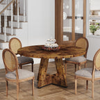 Tavolo da pranzo rotondo da 47 pollici per 4 persone, tavolo da cucina in stile rustico, piccolo tavolo da pranzo, tavolo da cucina in legno per sala da pranzo e soggiorno