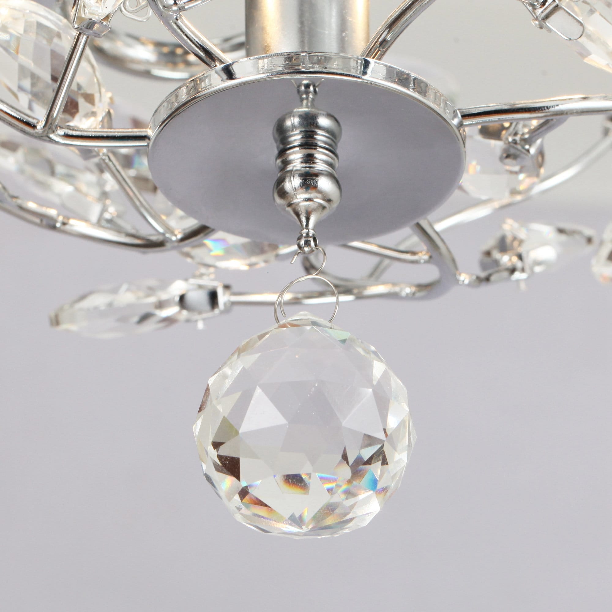Ventilatore da soffitto moderno reversibile a 5 pale in cristallo con telecomando