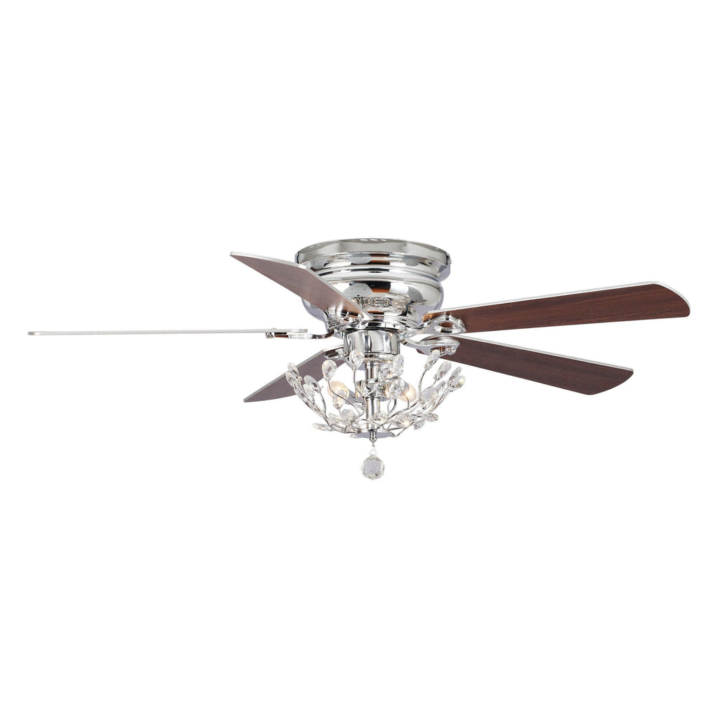 Ventilatore da soffitto moderno reversibile a 5 pale in cristallo con telecomando