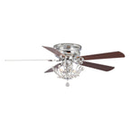 Ventilatore da soffitto moderno reversibile a 5 pale in cristallo con telecomando