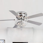 Ventilatore da soffitto moderno reversibile a 5 pale in cristallo con telecomando
