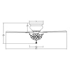 Ventilatore da soffitto moderno reversibile a 5 pale in cristallo con telecomando