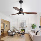 Ventilatore da soffitto a LED integrato da 48 e 52 pollici con luce e telecomando, motore CC reversibile