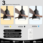 Ventilatore da soffitto a LED integrato da 48 e 52 pollici con luce e telecomando, motore CC reversibile