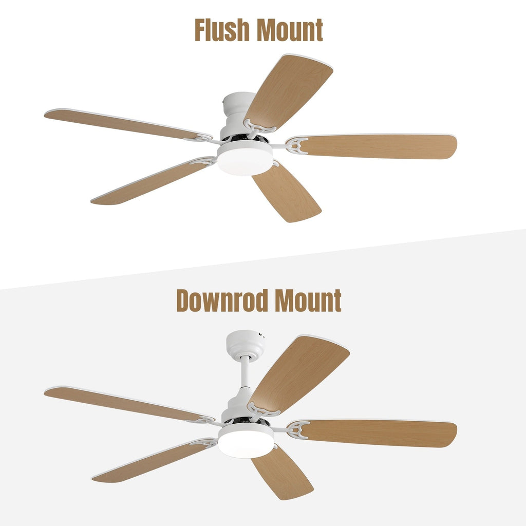 Ventilatore da soffitto a LED integrato da 48 e 52 pollici con luce e telecomando, motore CC reversibile