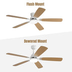 Ventilatore da soffitto a LED integrato da 48 e 52 pollici con luce e telecomando, motore CC reversibile