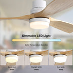 Ventilatore da soffitto a LED integrato da 48 e 52 pollici con luce e telecomando, motore CC reversibile