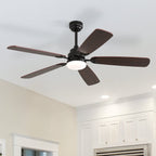 Ventilatore da soffitto a LED integrato da 48 e 52 pollici con luce e telecomando, motore CC reversibile