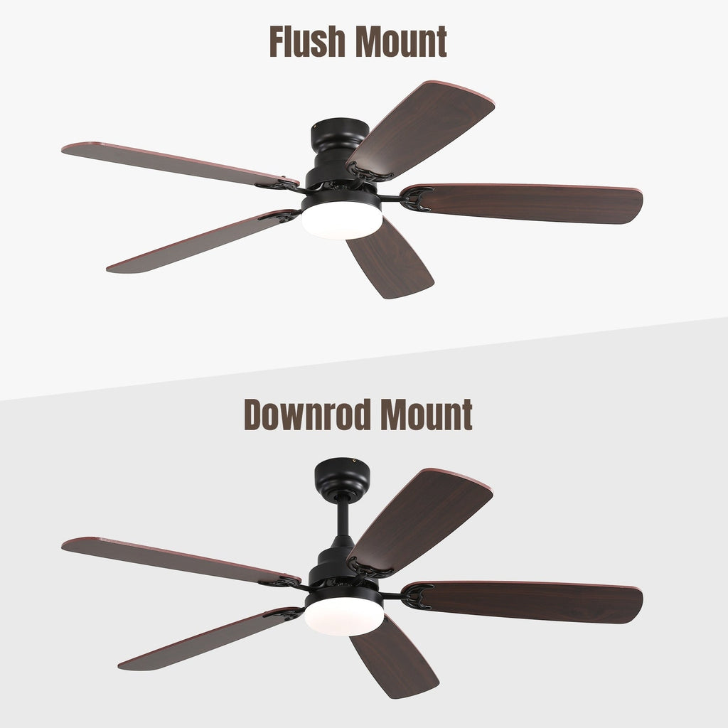 Ventilatore da soffitto a LED integrato da 48 e 52 pollici con luce e telecomando, motore CC reversibile