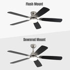 Ventilatore da soffitto a LED integrato da 48 e 52 pollici con luce e telecomando, motore CC reversibile