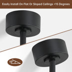 Ventilatore da soffitto a LED integrato da 48 e 52 pollici con luce e telecomando, motore CC reversibile