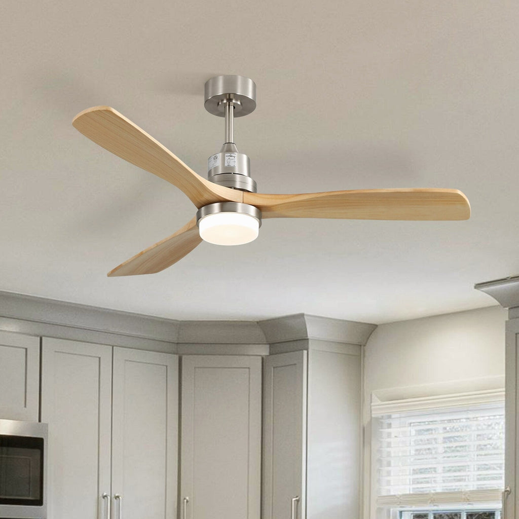 Ventilatore da soffitto a LED integrato da 48 e 52 pollici con luce e telecomando, motore CC reversibile