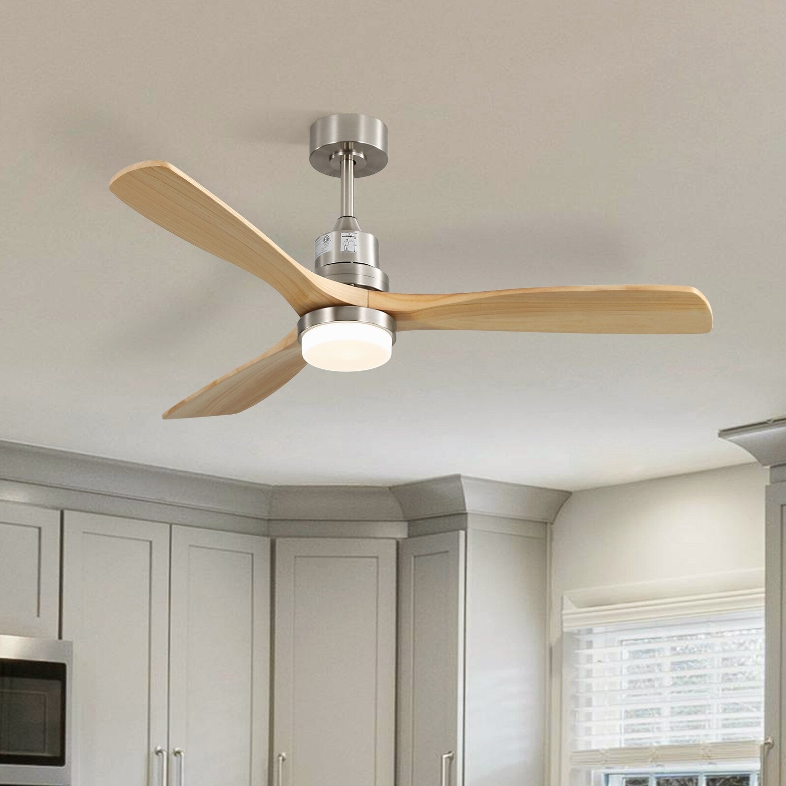 Ventilatore da soffitto a LED integrato da 48 e 52 pollici con luce e telecomando, motore CC reversibile