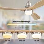 Ventilatore da soffitto a LED integrato da 48 e 52 pollici con luce e telecomando, motore CC reversibile