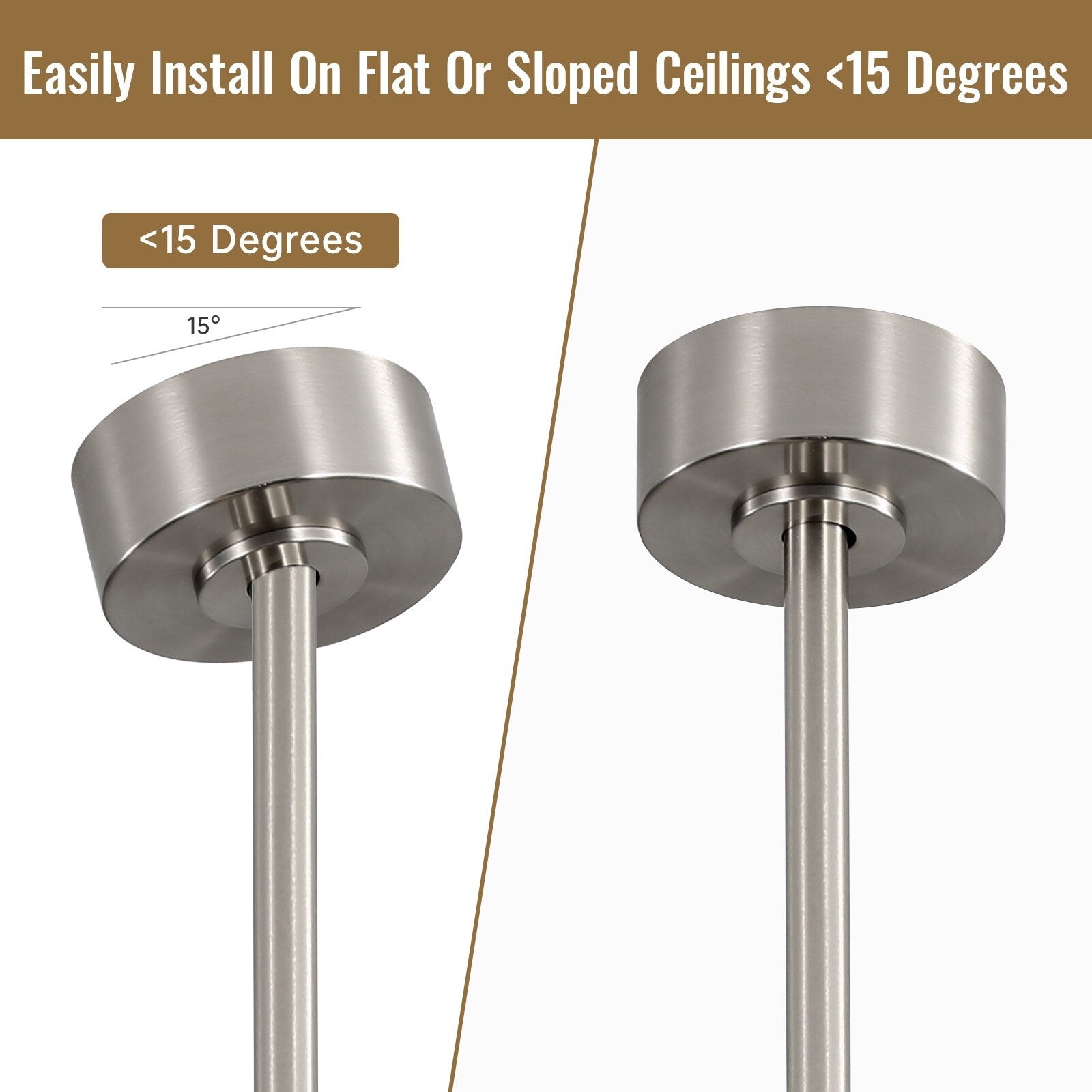 Ventilatore da soffitto a LED integrato da 48 e 52 pollici con luce e telecomando, motore CC reversibile