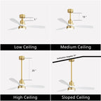Ventilatore da soffitto a LED integrato da 48 e 52 pollici con luce e telecomando, motore CC reversibile