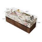 Mobile bagno singolo moderno da 48'', con piano in finto marmo lucido, legno massello
