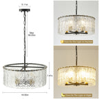 Lampadario moderno a tamburo rotondo a 5 luci, lampadario classico semi-incassato, lampada a sospensione per isola cucina e sala da pranzo