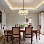 Lampadario moderno a tamburo rotondo a 5 luci, lampadario classico semi-incassato, lampada a sospensione per isola cucina e sala da pranzo