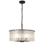 Lampadario moderno a tamburo rotondo a 5 luci, lampadario classico semi-incassato, lampada a sospensione per isola cucina e sala da pranzo