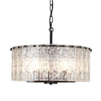 Lampadario moderno a tamburo rotondo a 5 luci, lampadario classico semi-incassato, lampada a sospensione per isola cucina e sala da pranzo