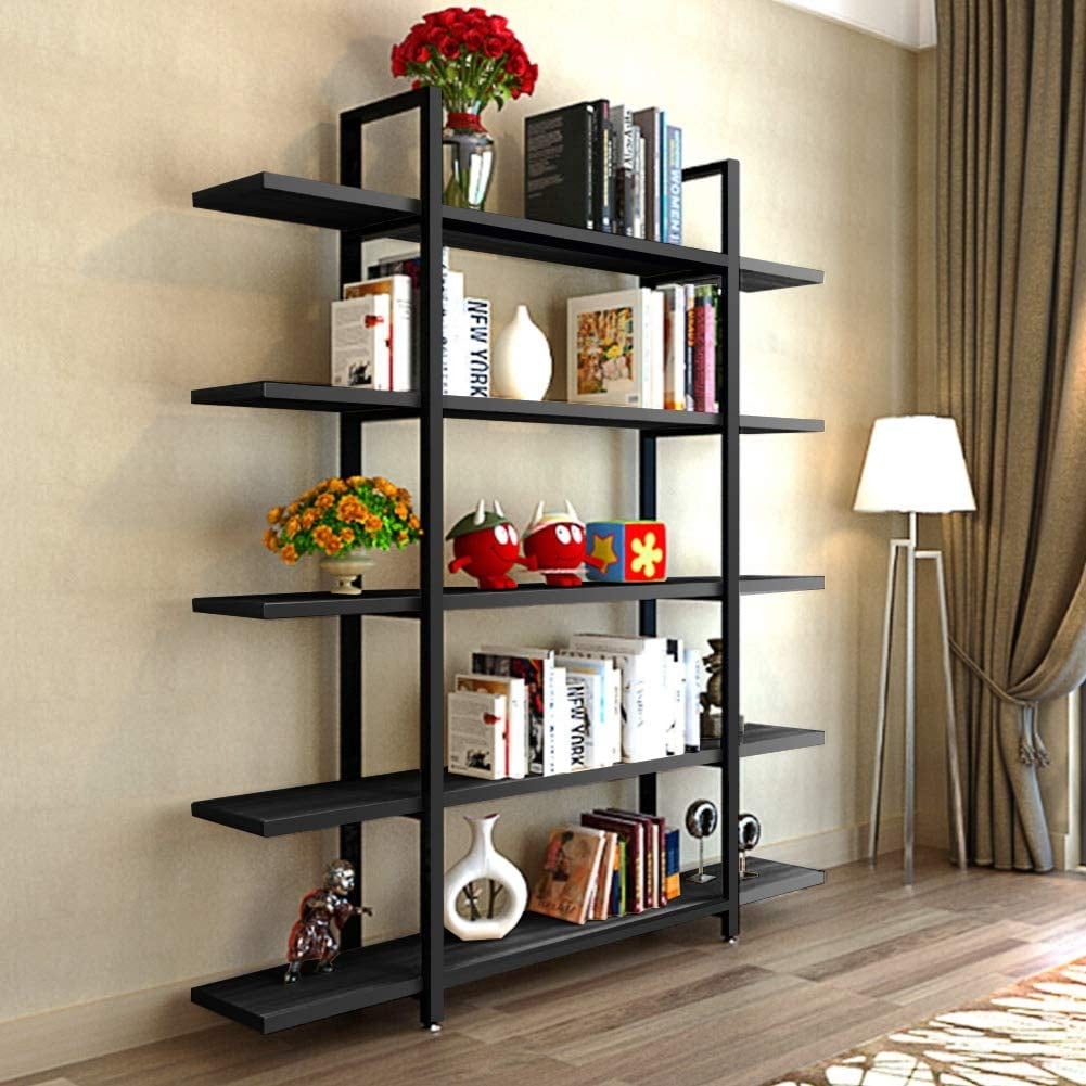 Libreria a 5 ripiani, libreria in stile industriale vintage