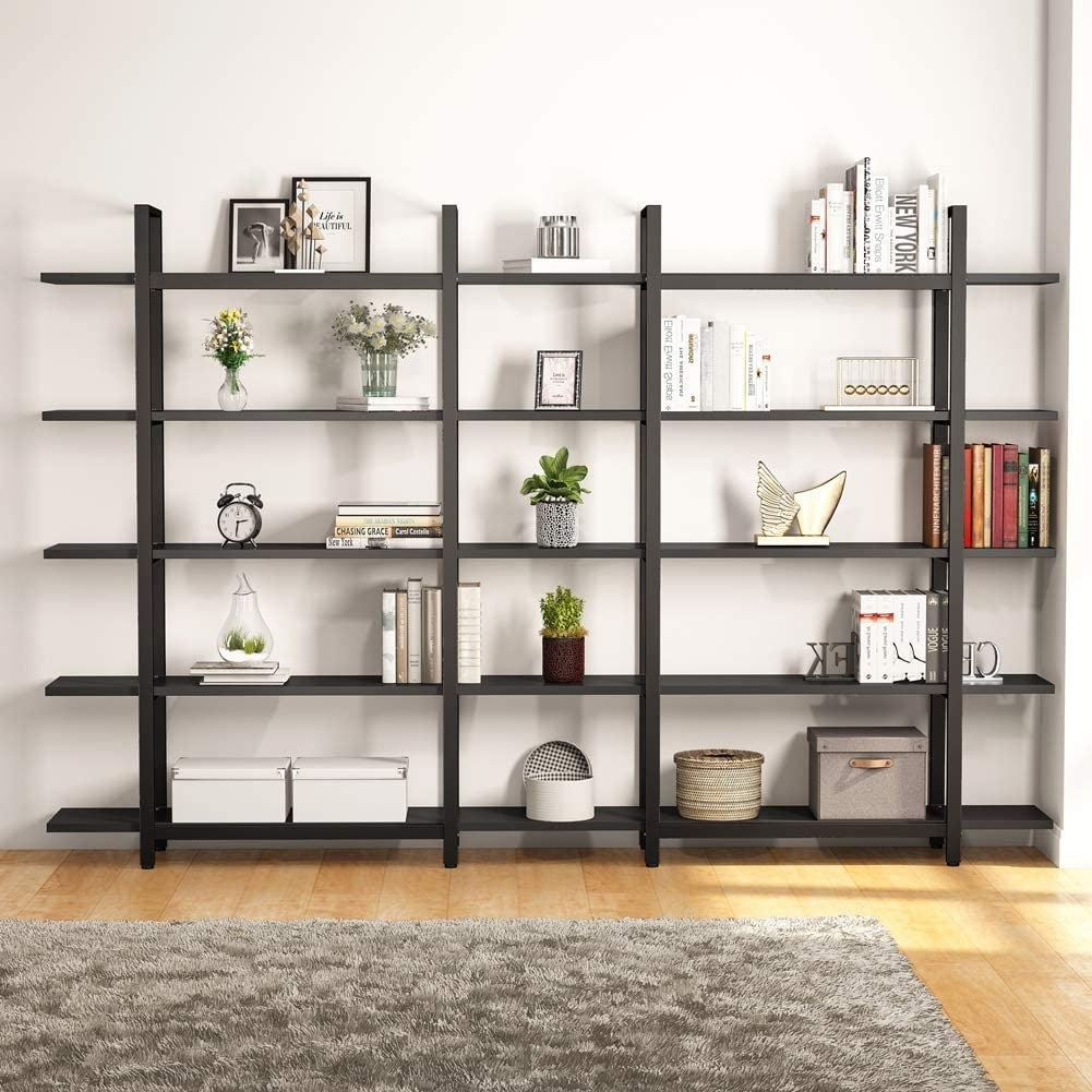 Libreria a 5 ripiani, libreria in stile industriale vintage