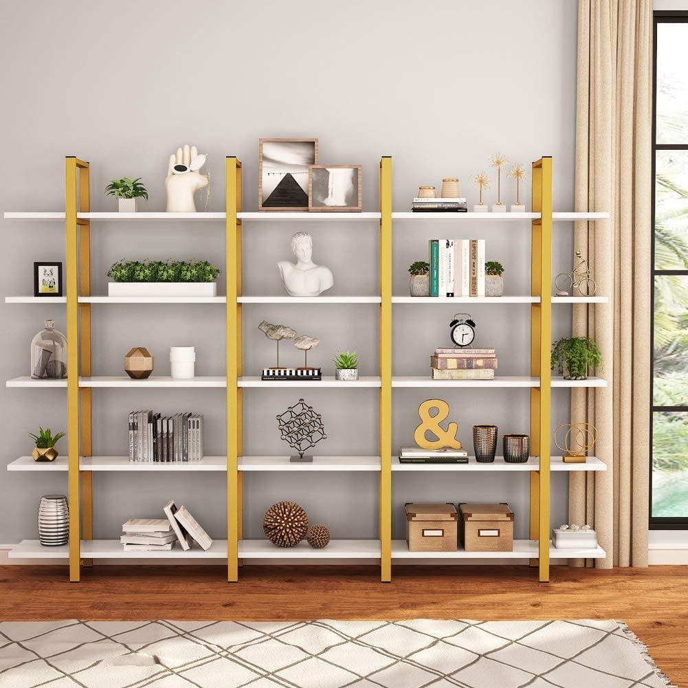 Libreria a 5 ripiani, libreria in stile industriale vintage