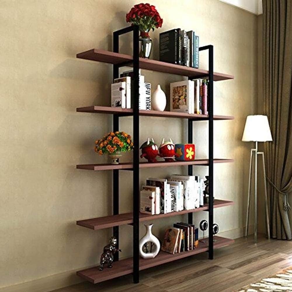 Libreria a 5 ripiani, libreria in stile industriale vintage