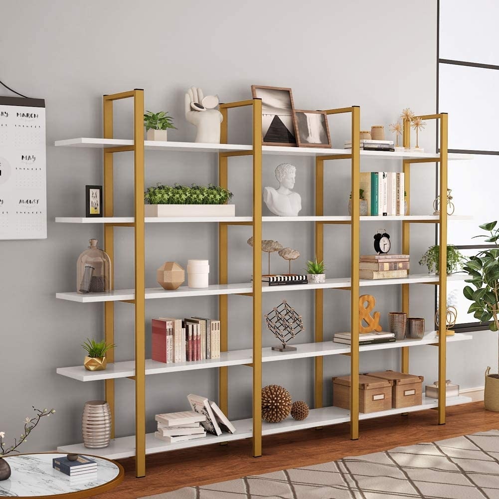 Libreria a 5 ripiani, libreria in stile industriale vintage