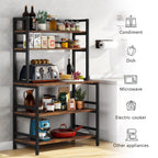 Scaffale da cucina a 5 ripiani, scaffale portaoggetti per forno a microonde, carrello da cucina industriale con portaoggetti