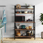 Scaffale da cucina a 5 ripiani, scaffale portaoggetti per forno a microonde, carrello da cucina industriale con portaoggetti