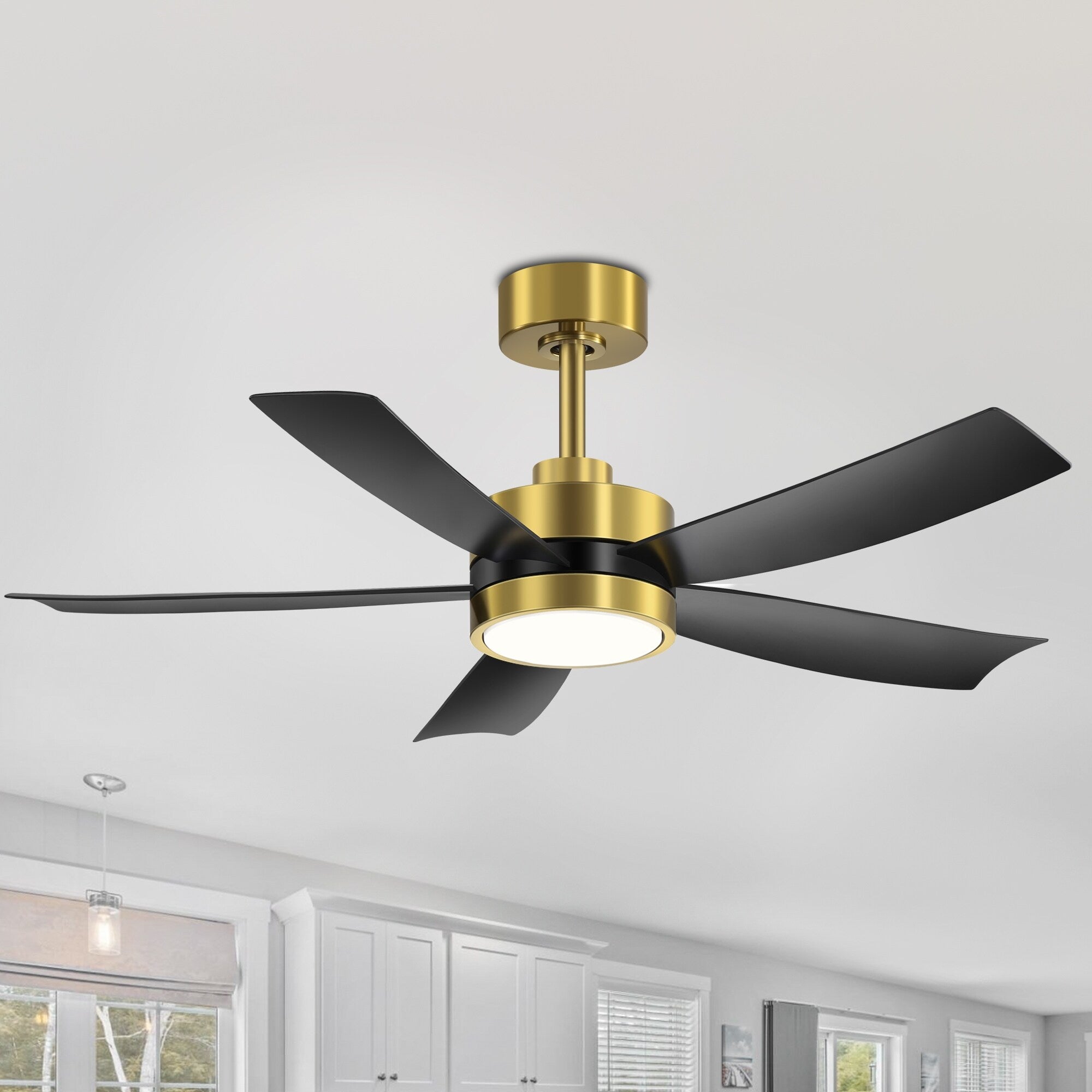 Ventilatore da soffitto a LED Breezary 65/52/42 a 5 pale con kit luci e telecomando