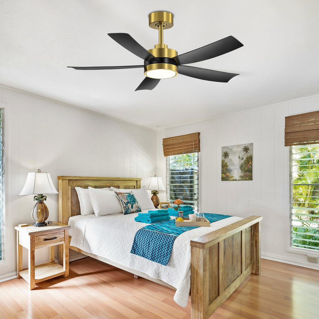 Ventilatore da soffitto a LED Breezary 65/52/42 a 5 pale con kit luci e telecomando