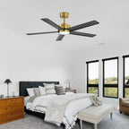 Ventilatore da soffitto a LED Breezary 65/52/42 a 5 pale con kit luci e telecomando