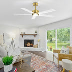 Ventilatore da soffitto a LED Breezary 65/52/42 a 5 pale con kit luci e telecomando