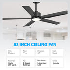 Ventilatore da soffitto a LED Breezary 65/52/42 a 5 pale con kit luci e telecomando