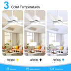 Ventilatore da soffitto a LED Breezary 65/52/42 a 5 pale con kit luci e telecomando