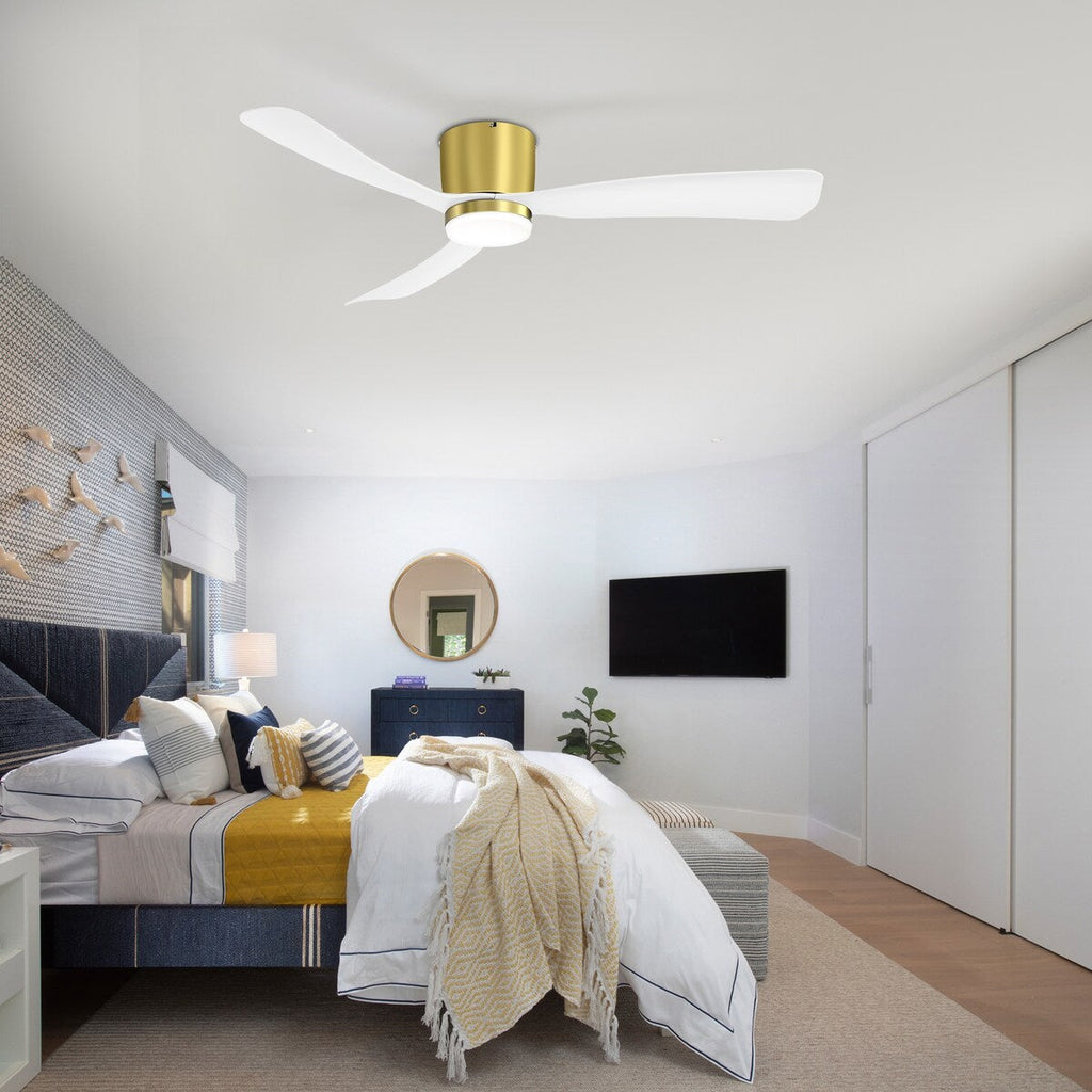 Ventilatore da soffitto a LED da 52 pollici nero/bianco con telecomando (3 pale)