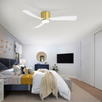 Ventilatore da soffitto a LED da 52 pollici nero/bianco con telecomando (3 pale)