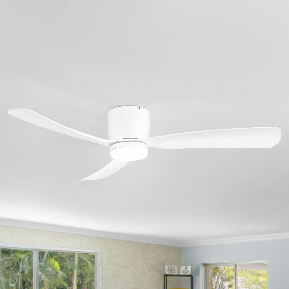 Ventilatore da soffitto a LED da 52 pollici nero/bianco con telecomando (3 pale)