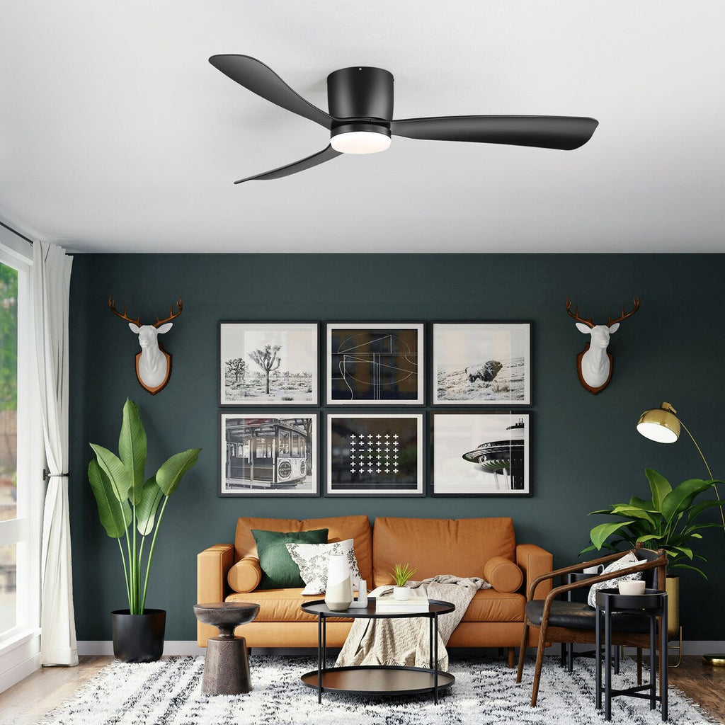 Ventilatore da soffitto a LED da 52 pollici nero/bianco con telecomando (3 pale)