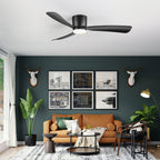 Ventilatore da soffitto a LED da 52 pollici nero/bianco con telecomando (3 pale)