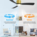 Ventilatore da soffitto a LED da 52 pollici nero/bianco con telecomando (3 pale)