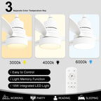 Ventilatore da soffitto a LED integrato da 48 e 52 pollici con luce e telecomando, motore CC reversibile