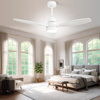 Ventilatore da soffitto a LED integrato da 48 e 52 pollici con luce e telecomando, motore CC reversibile